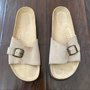Lands’ End women’s slide cork bed slide sandals 7